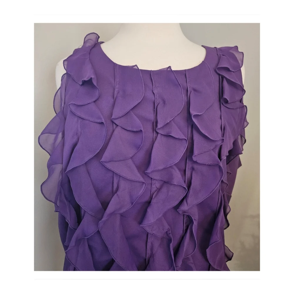 Cato Purple Ruffle Sleeveless Blouse 18/20W - Picture 2 of 3